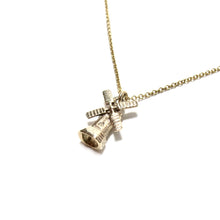 Load image into Gallery viewer, vintage gold windmill charm necklace