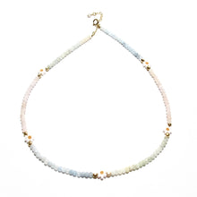 Load image into Gallery viewer, morganite &amp; daisy beads necklace