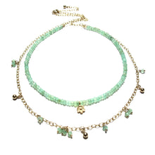 Load image into Gallery viewer, chrysoprase double necklace