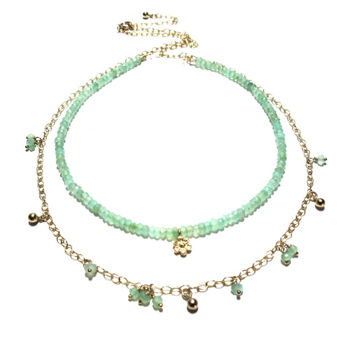 chrysoprase double necklace