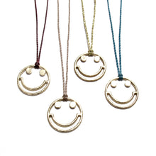 Load image into Gallery viewer, 9ct gold smiley cord necklace