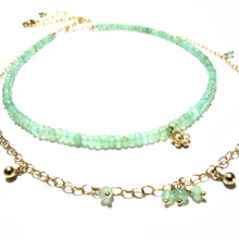 Load image into Gallery viewer, chrysoprase double necklace