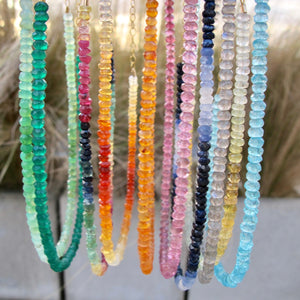mixed rainbow gemstones necklace