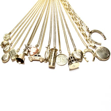Load image into Gallery viewer, vintage gold pillar box charm necklace