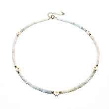 Load image into Gallery viewer, morganite &amp; daisy beads necklace