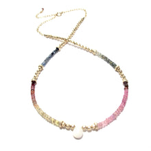Load image into Gallery viewer, mixed sapphires &amp; gold beads necklace