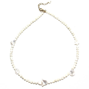 mother of pearl beads & charms necklace