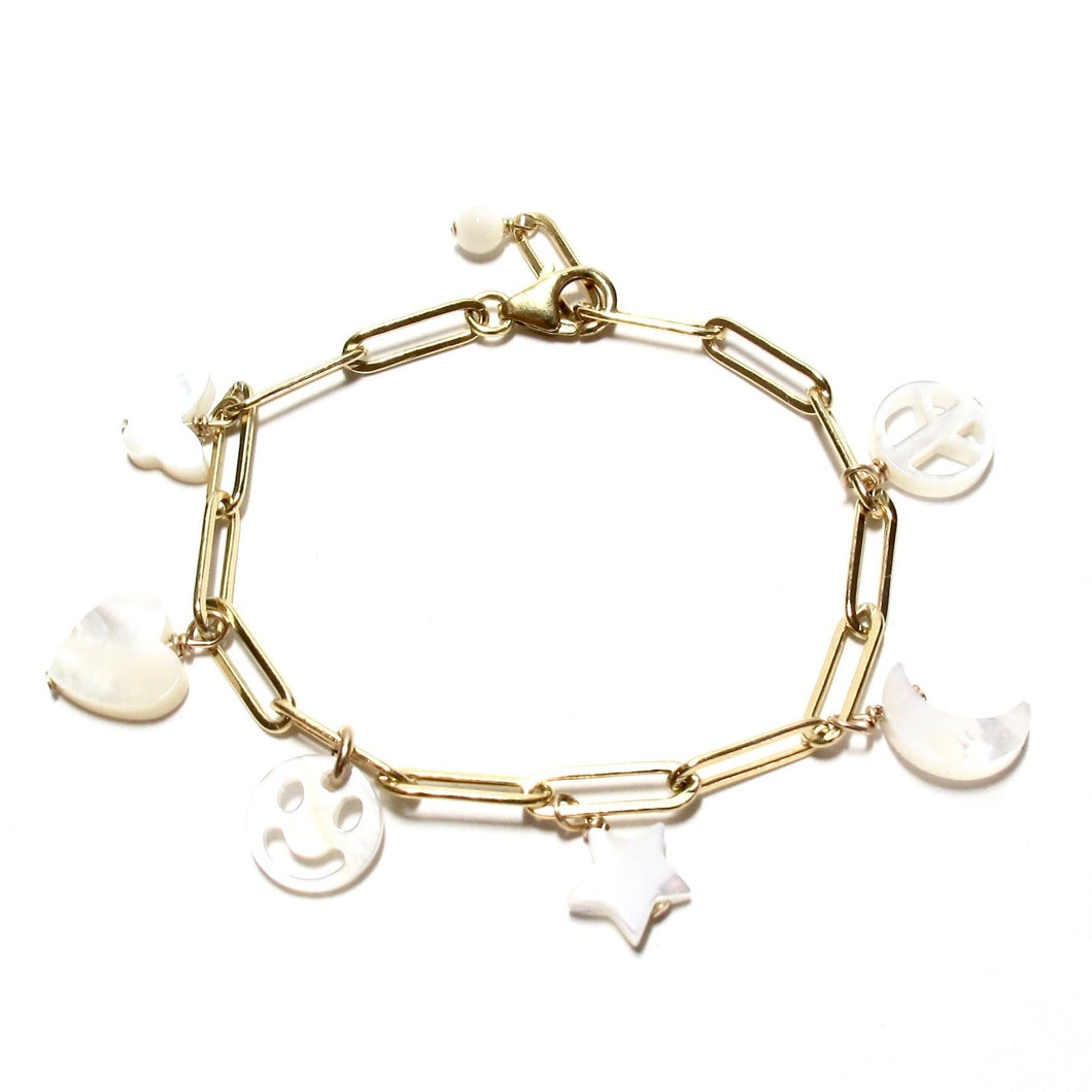 mother of pearl charm bracelet