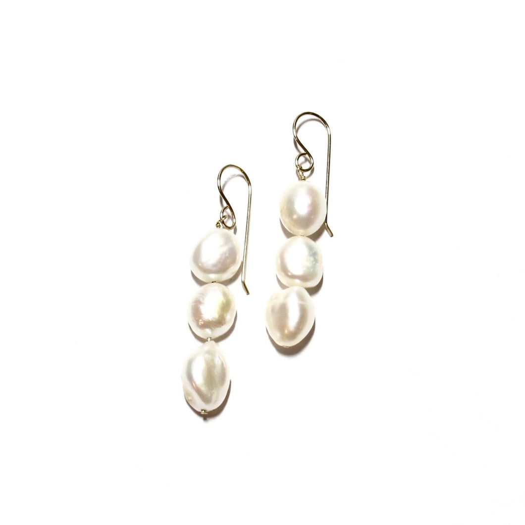 baroque pearls hook earrings