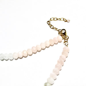 morganite & baroque pearl necklace