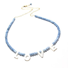 Load image into Gallery viewer, love necklace blue opals