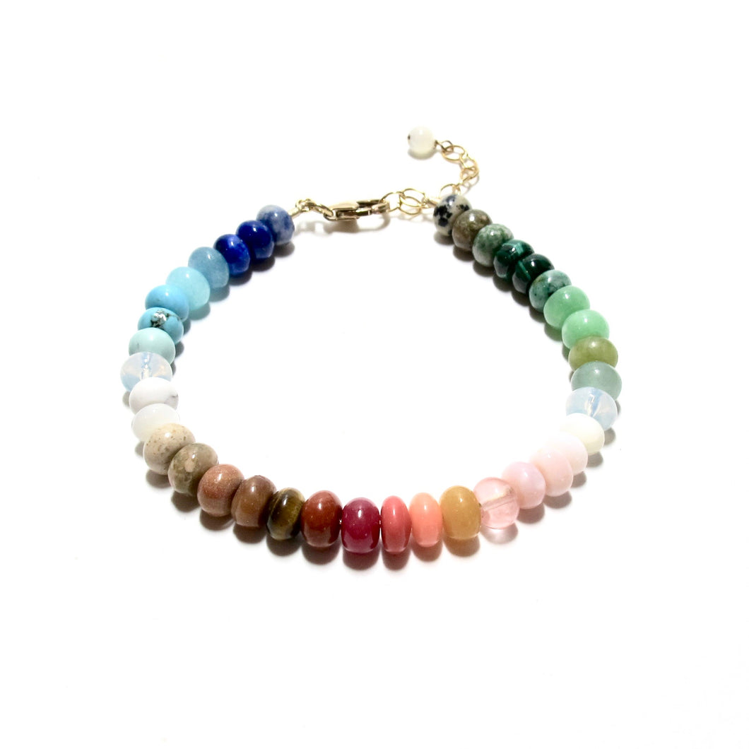 mixed gemstones chunky beads bracelet