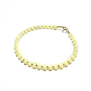 yellow jade heishi beads bracelet