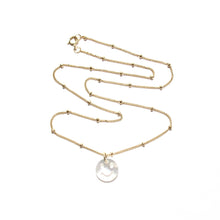 Load image into Gallery viewer, mother of pearl smiley necklace (choice of chains)
