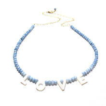 Load image into Gallery viewer, love necklace blue opals
