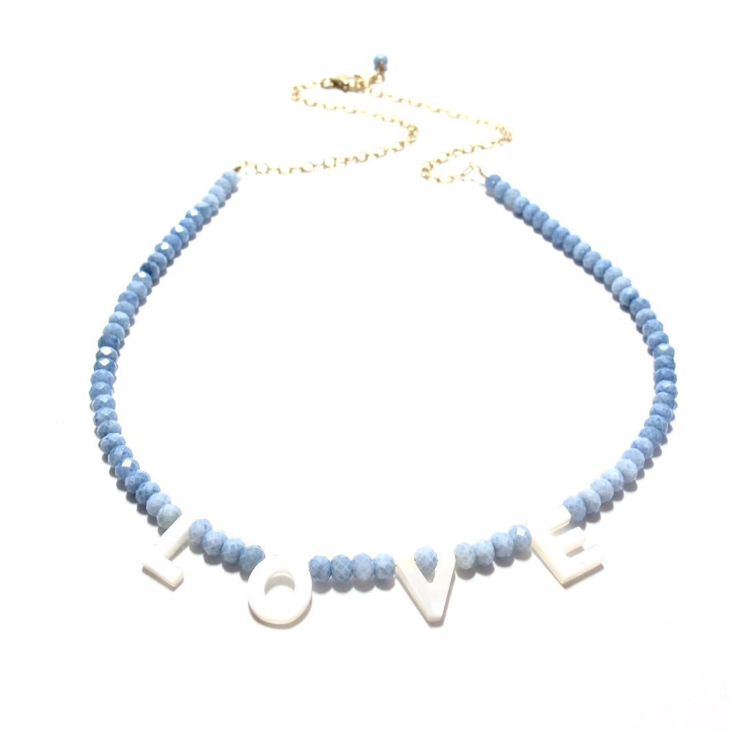 love necklace blue opals