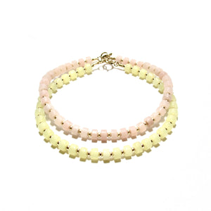 yellow jade heishi beads bracelet