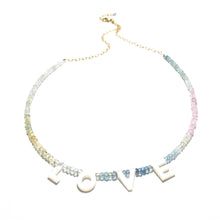 Load image into Gallery viewer, love necklace aquamarine