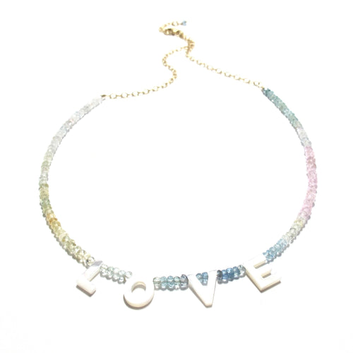 love necklace aquamarine