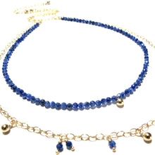 Load image into Gallery viewer, tiny lapis lazuli beads double necklace