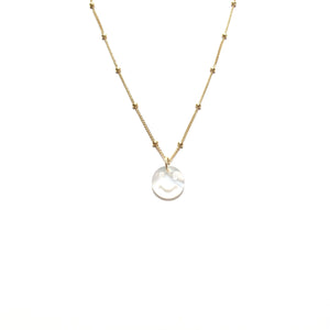 mother of pearl smiley necklace (choice of chains)
