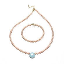 Load image into Gallery viewer, pink jade heishi beads bracelet