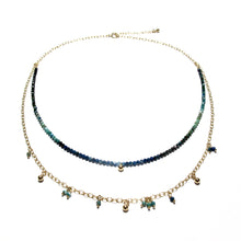 Load image into Gallery viewer, tiny shaded chrysocolla beads double necklace