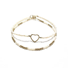 Load image into Gallery viewer, sparkle heart with tiny freshwater pearls bracelet