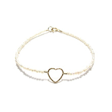 Load image into Gallery viewer, sparkle heart with tiny freshwater pearls bracelet