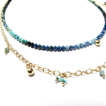 Load image into Gallery viewer, tiny shaded chrysocolla beads double necklace
