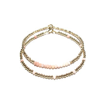 Load image into Gallery viewer, pink opals line and gold beads bracelet