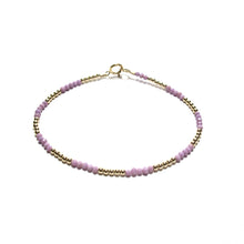 Load image into Gallery viewer, tiny lilac &amp; gold beads bracelet
