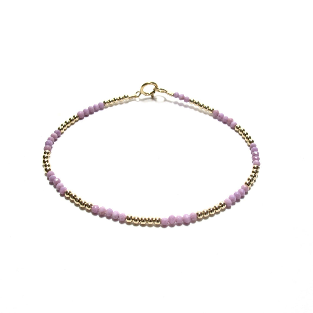 tiny lilac & gold beads bracelet