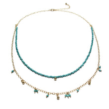 Load image into Gallery viewer, tiny amazonite beads double necklace