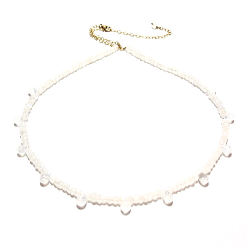 moonstone multi teardrops necklace