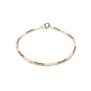tiny sunstone and gold beads bracelet