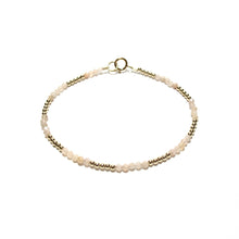 Load image into Gallery viewer, tiny sunstone and gold beads bracelet
