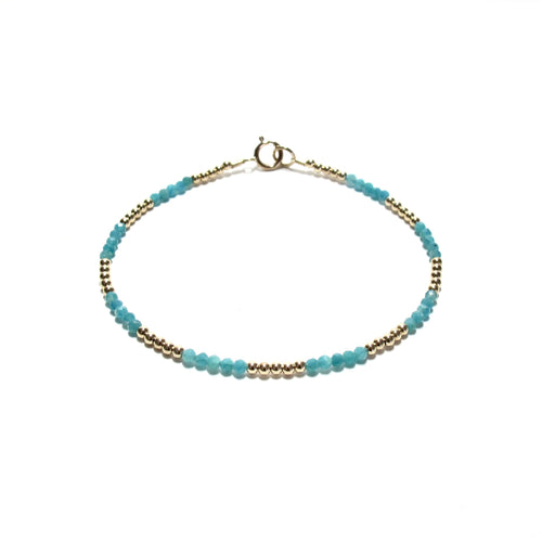 tiny amazonite & gold beads bracelet