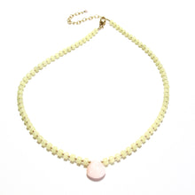 Load image into Gallery viewer, yellow jade &amp; pink opal necklace
