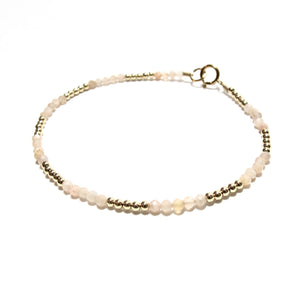 tiny sunstone and gold beads bracelet