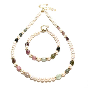 tourmaline & pearls necklace