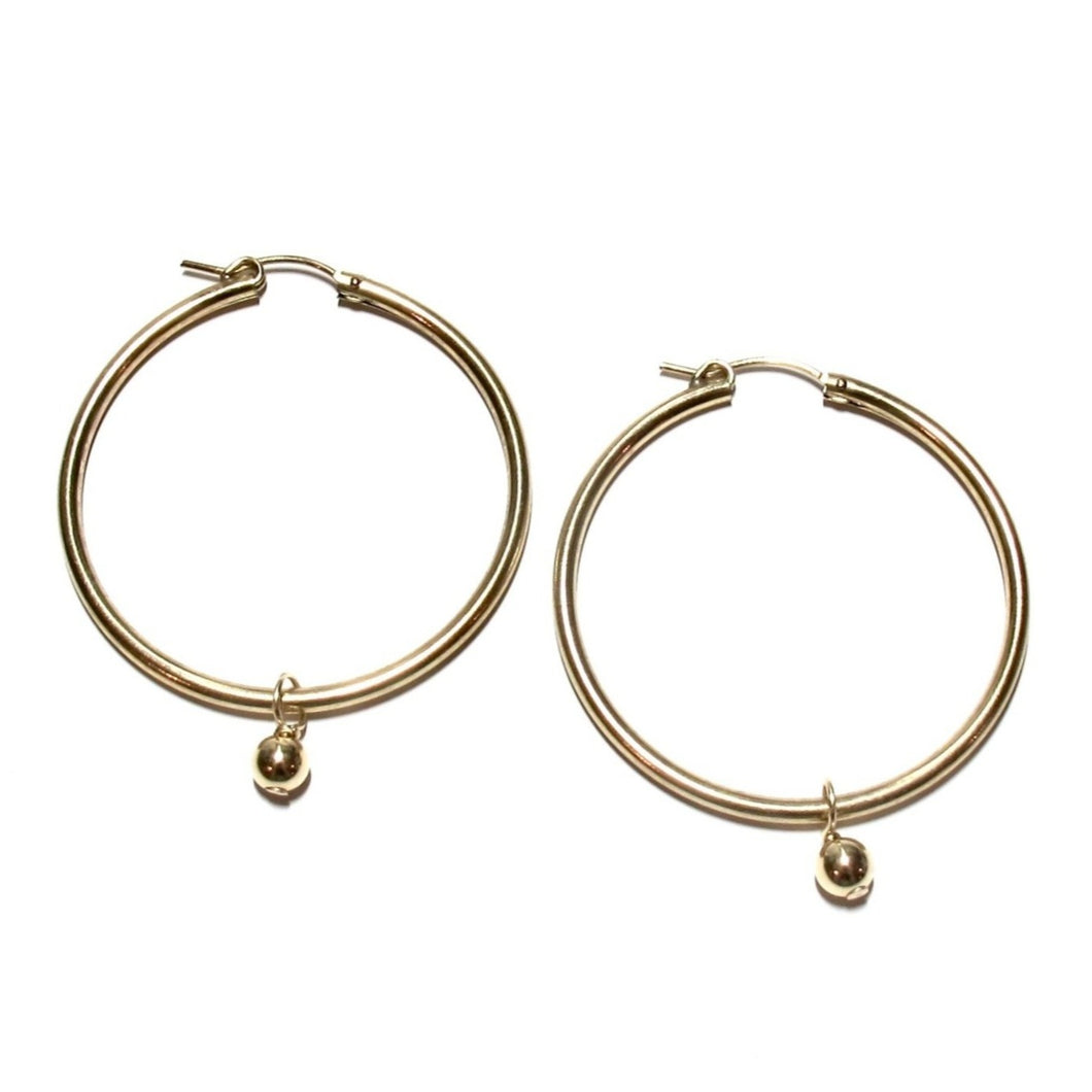 gold bead large hoops