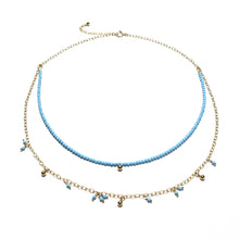 Load image into Gallery viewer, tiny turquoise beads double necklace