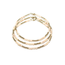 Load image into Gallery viewer, tiny sunstone and gold beads bracelet