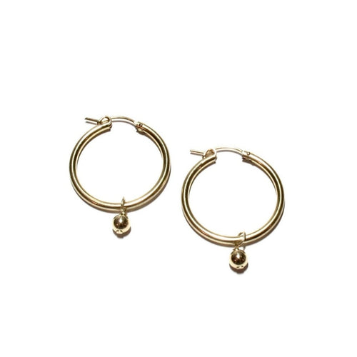 gold bead medium hoops