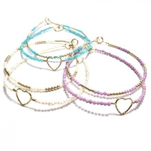 Load image into Gallery viewer, tiny lilac &amp; gold beads bracelet