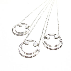 silver smiley chain necklace