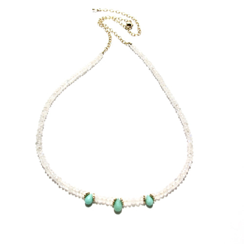 moonstone & chrysoprase necklace