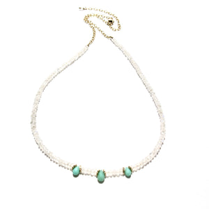 moonstone & chrysoprase necklace