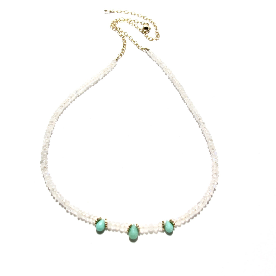 moonstone & chrysoprase necklace
